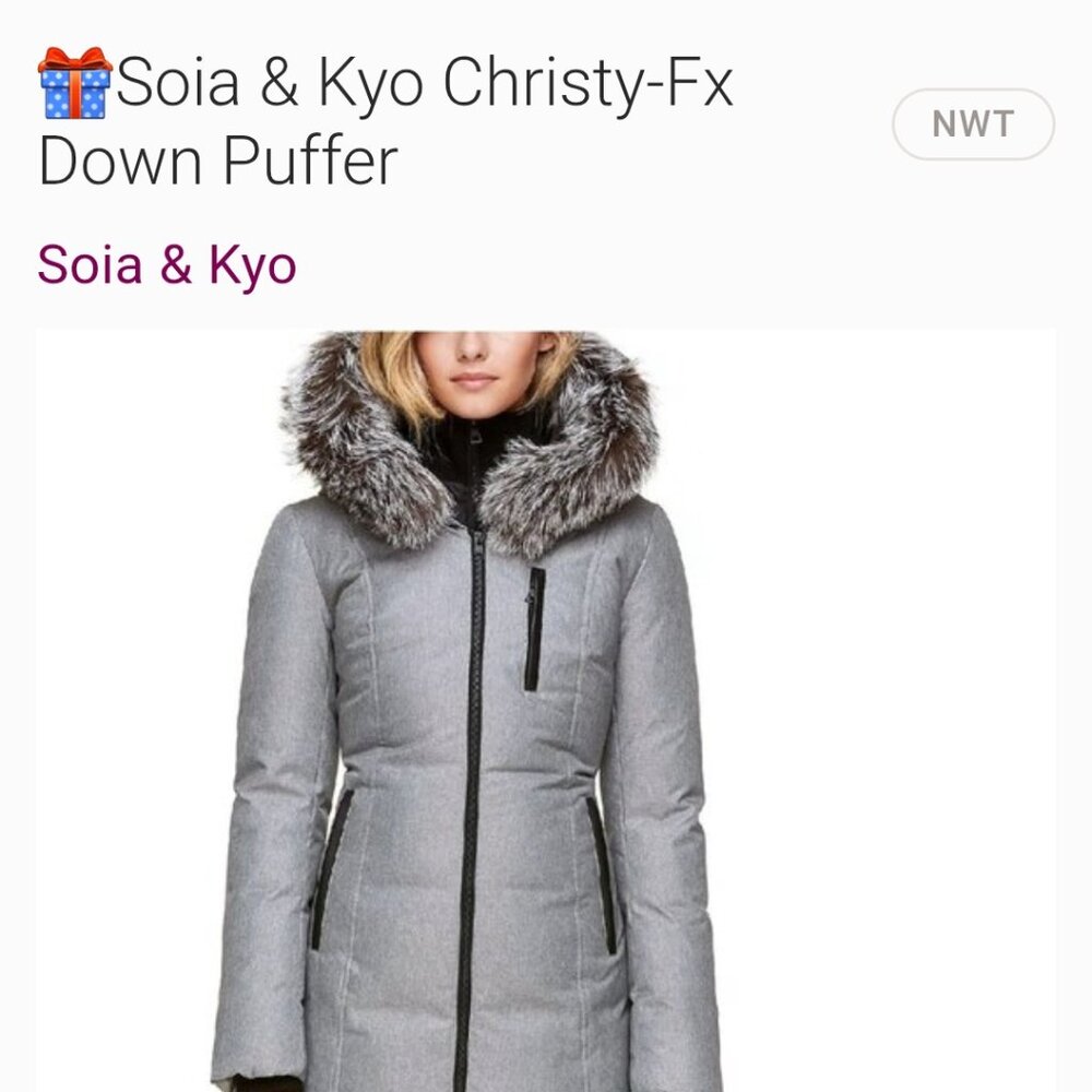 SOIA & KYO Women's Christy-FX Hooded Down Coat medium